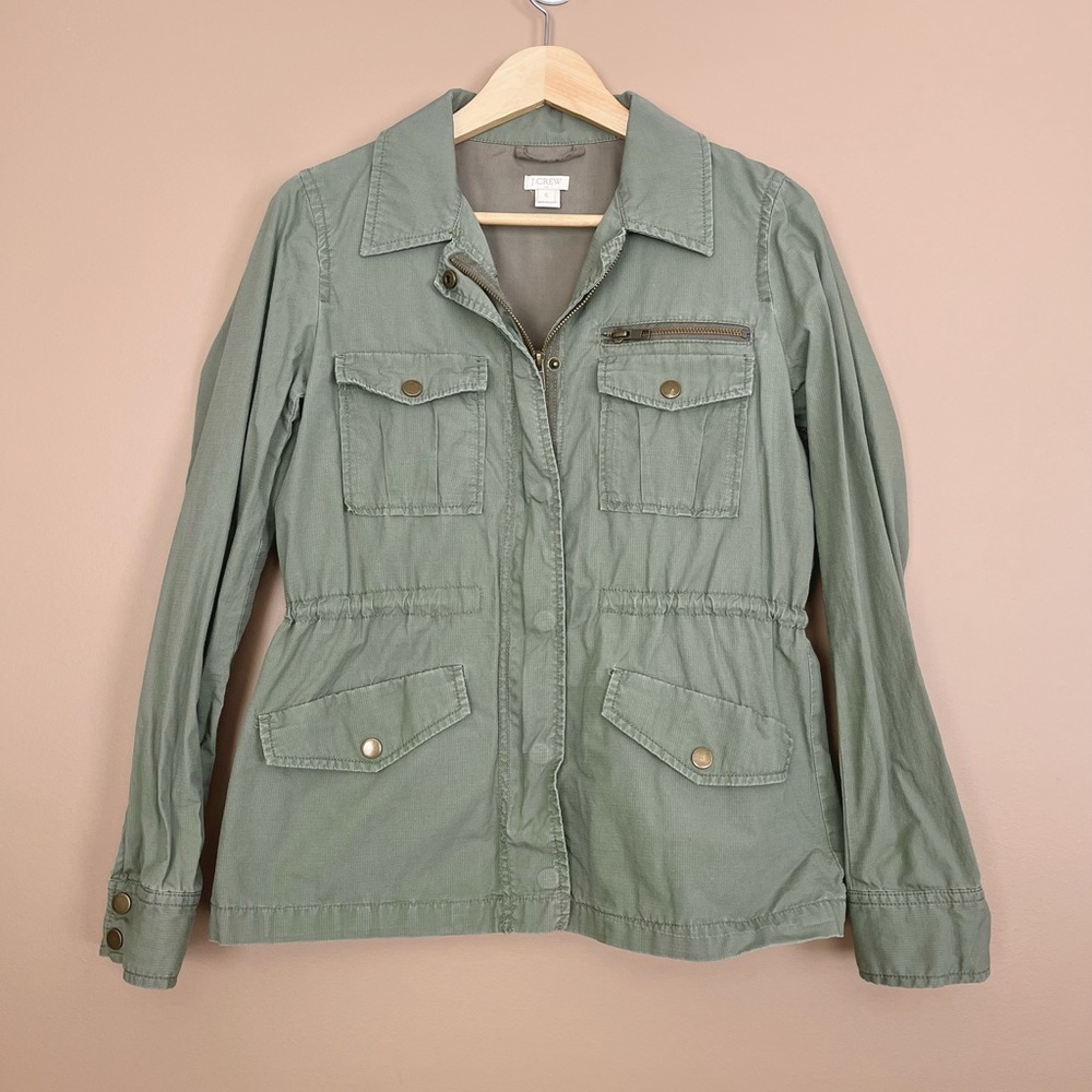 {J. Crew Factory} Utility Military Ripstop Jacket in Olive - Womens Small